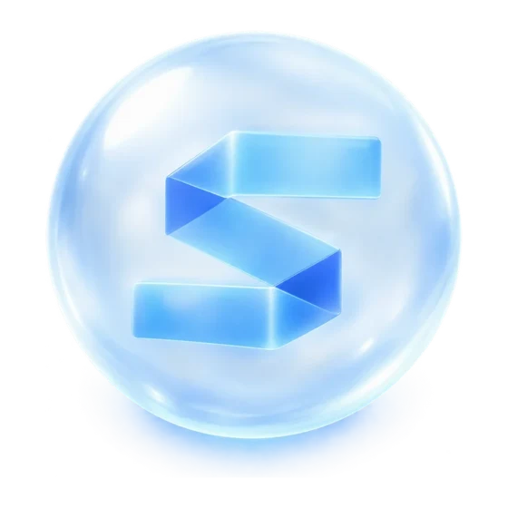 The Scaffolde S mark inside a glass orb.